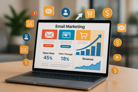 an image showing this with laptop Boost your customer engagement and drive sales with a professionally designed and executed email marketing campaign.
