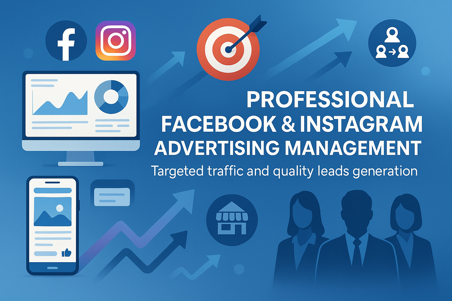 Professional Facebook &amp; Instagram Advertising Management

Drive targeted traffic and generate quality leads for your small business with expertly managed social media advertising campaigns.